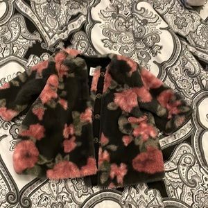 Baby girl flower fur coat 0-6 months